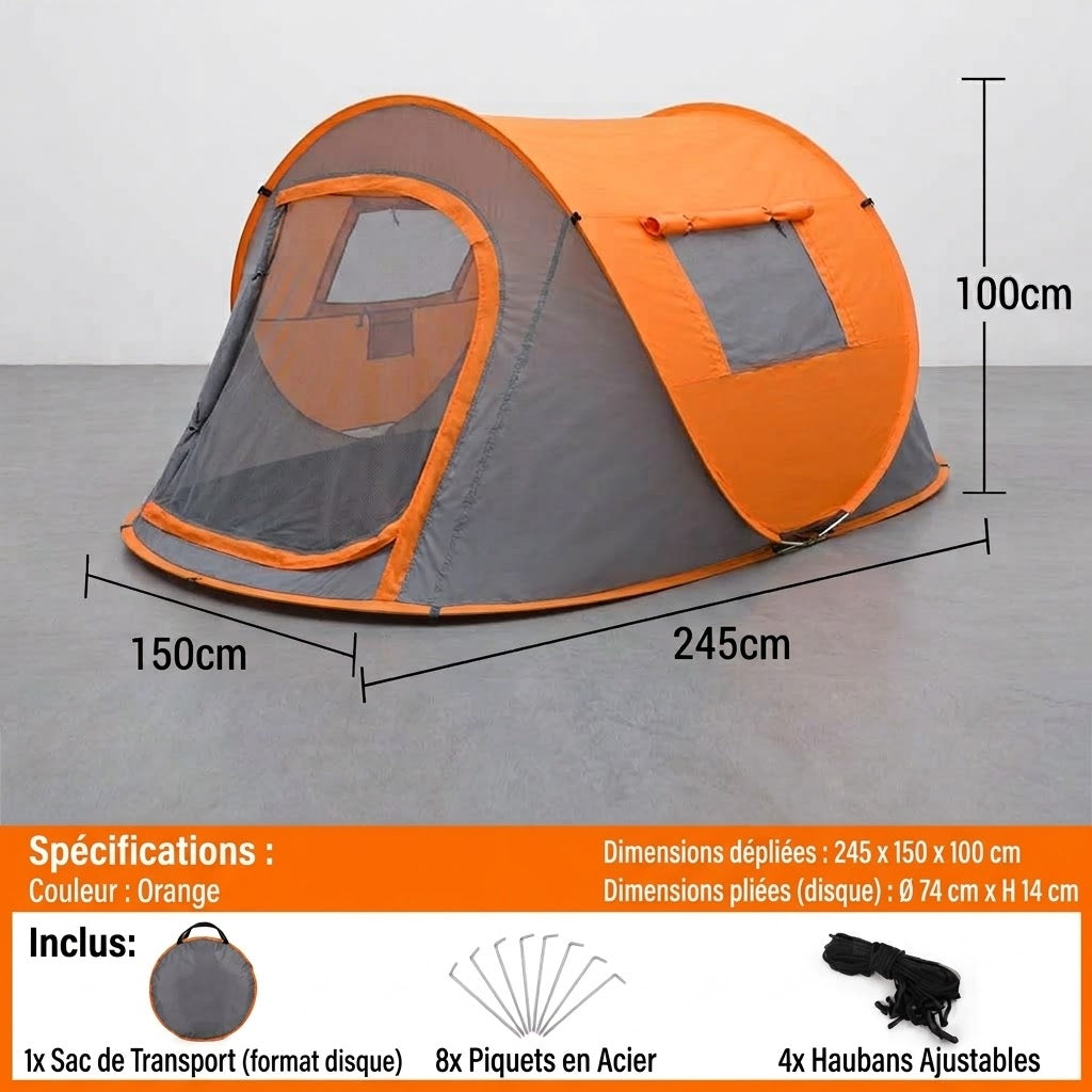 Tente de camping orange