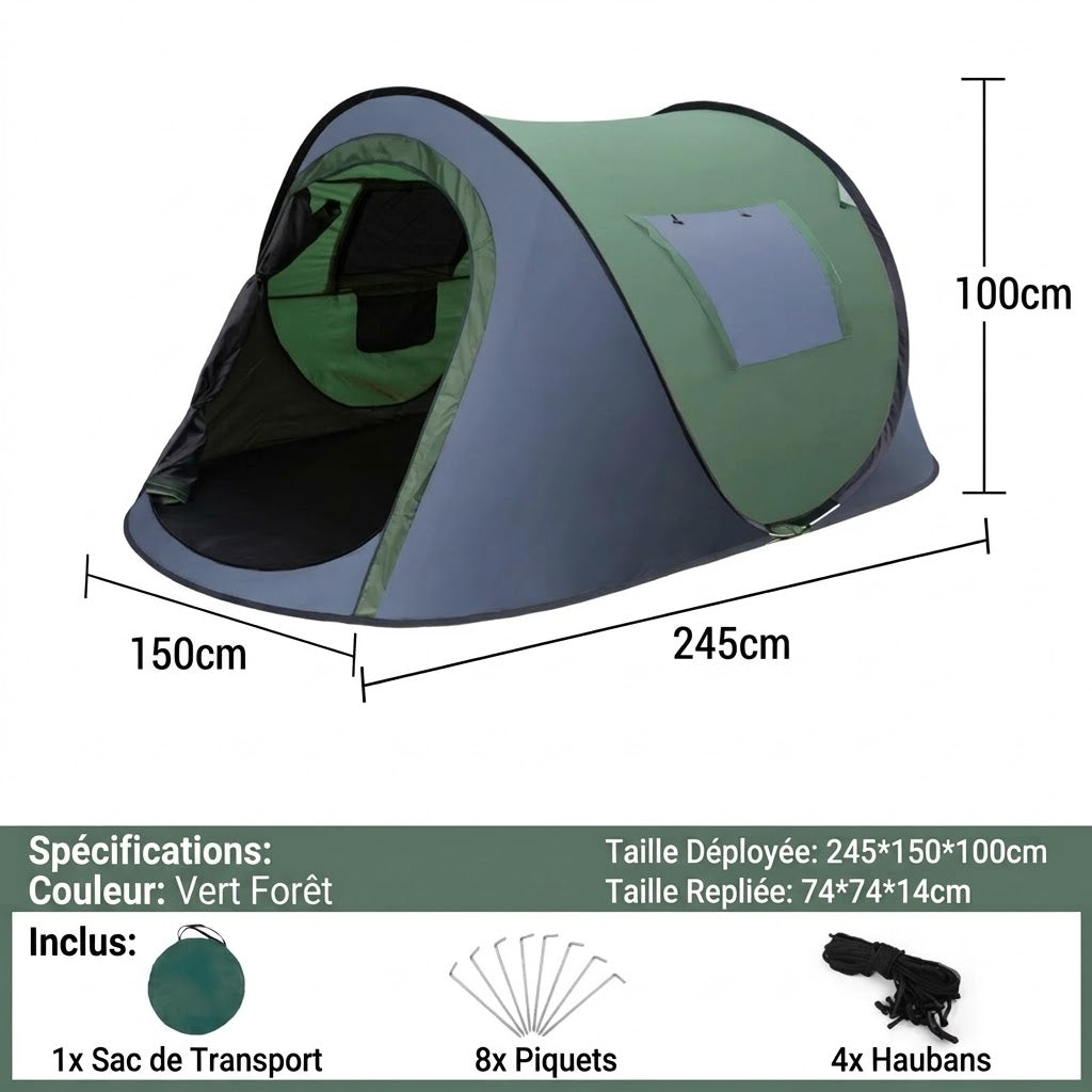 Tente de camping verte